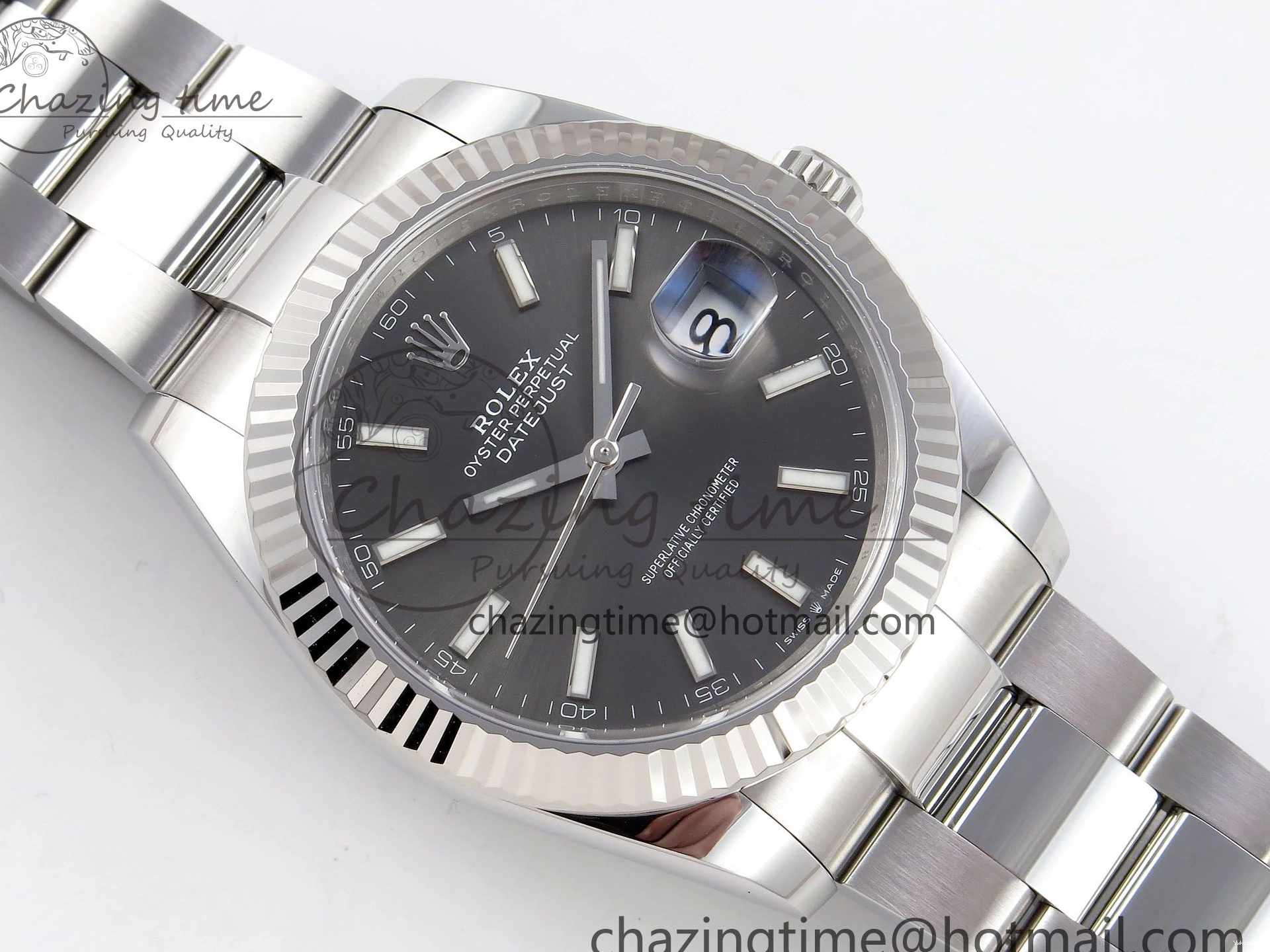 Best on DateJust 126334 41 C+F Oyster Steel 904L 1:1 Edition Dial VR3235 Bracelet SS Gray 1224